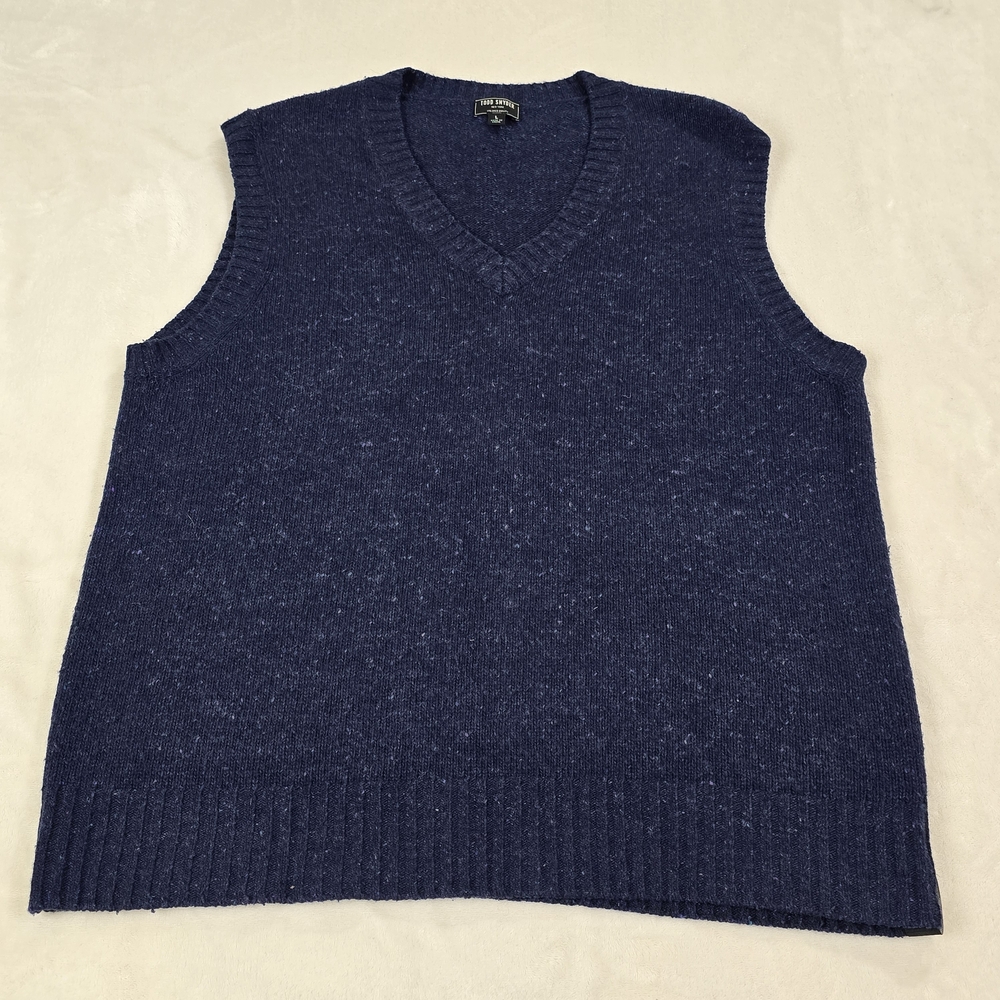 TODD SNYDER Men's Navy Blue Sweater Vest Size L